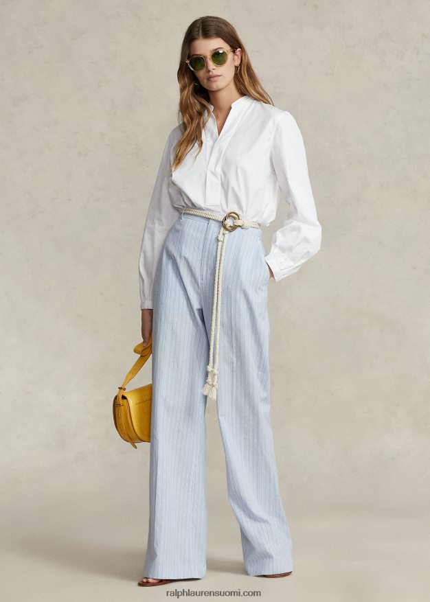 Ralph Lauren naiset boxy fit puuvillapusero-hihainen paita 0Z24ZR2979 valkoinen