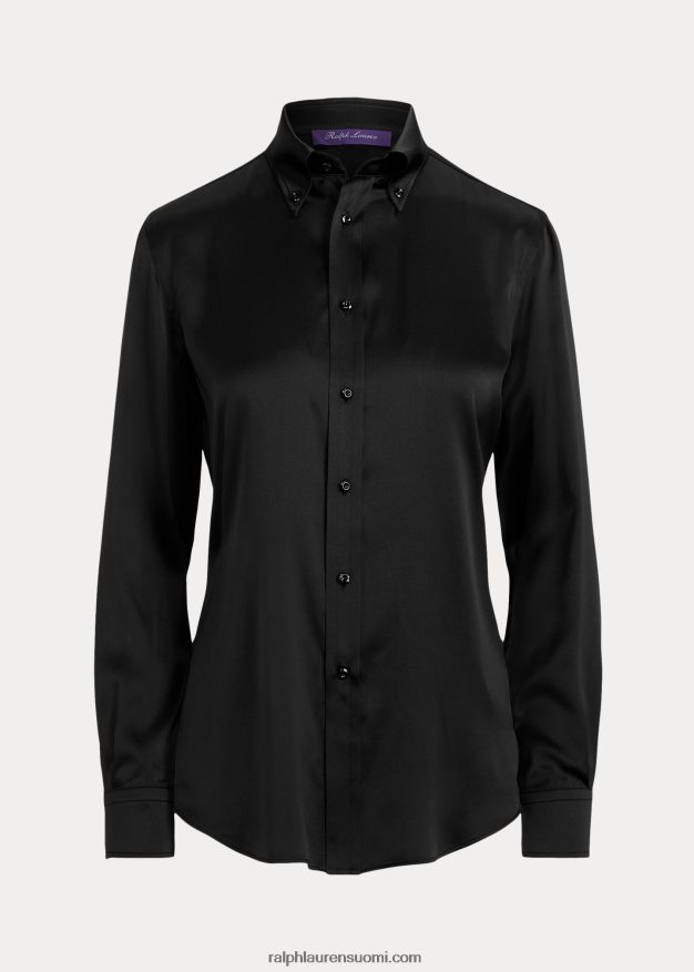 Ralph Lauren naiset cameron stretch mulberry silkkipaita 0Z24ZR9333 musta