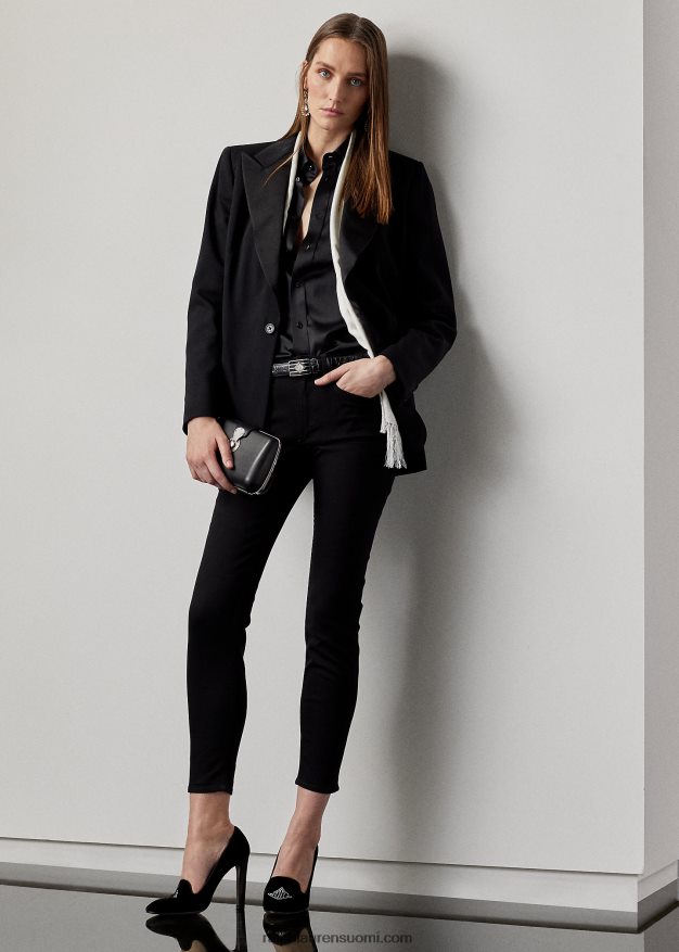 Ralph Lauren naiset cameron stretch mulberry silkkipaita 0Z24ZR9333 musta