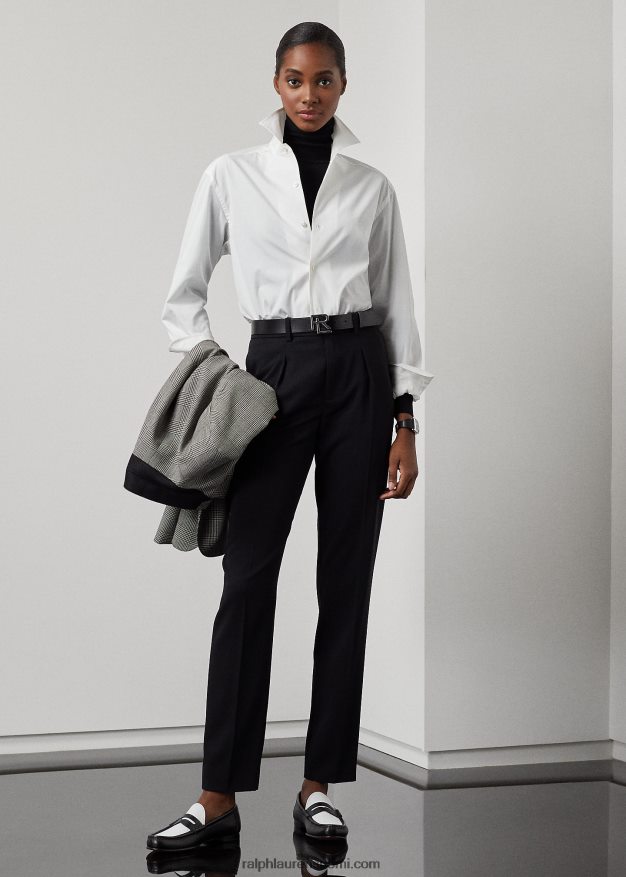 Ralph Lauren naiset capri puuvillainen paita 0Z24ZR3436 valkoinen