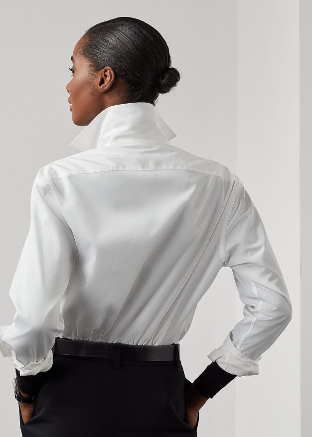 Ralph Lauren naiset capri puuvillainen paita 0Z24ZR3436 valkoinen