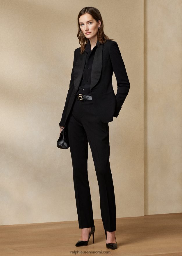 Ralph Lauren naiset capri silkkikreppipaita 0Z24ZR9326 musta