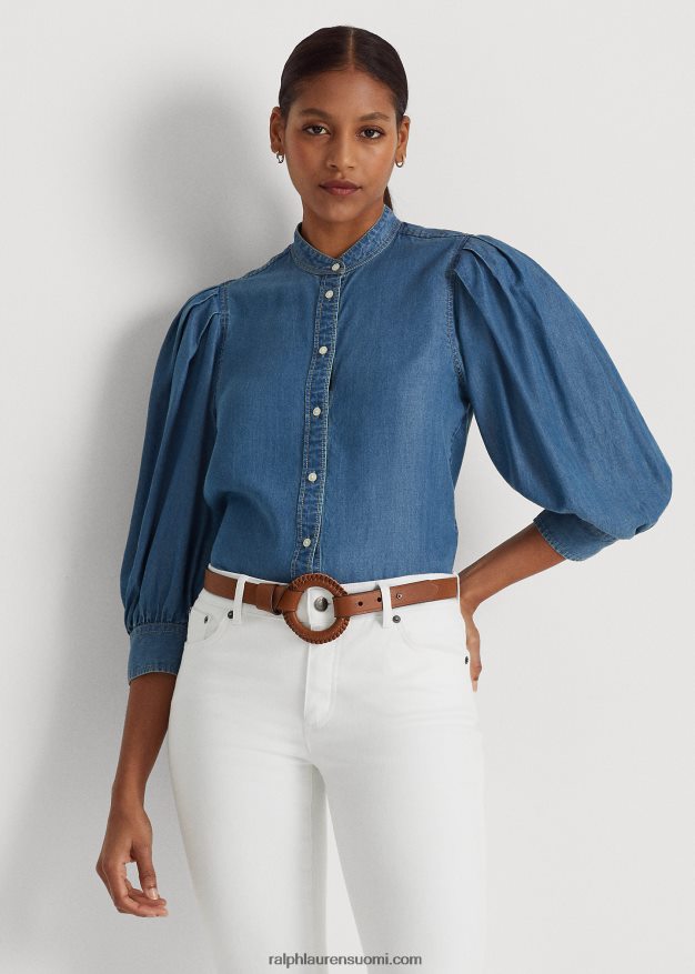 Ralph Lauren naiset chambray pusero-hihainen paita 0Z24ZR4026 suolapuron pesu