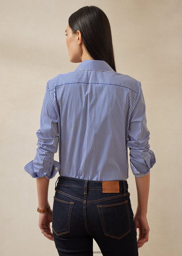 Ralph Lauren naiset charmain raidallinen paita 0Z24ZR9136 valkoinen/klassinen sininen