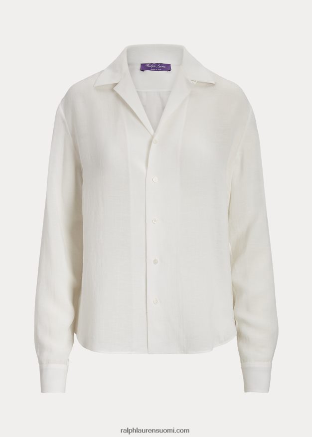Ralph Lauren naiset darien pellava voile paita 0Z24ZR3468 luonnonvalkoinen
