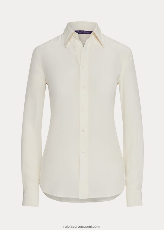 Ralph Lauren naiset hailey mulberry silkki kreppipaita 0Z24ZR3440 luonnonvalkoinen