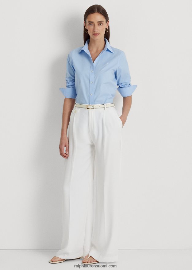 Ralph Lauren naiset helppohoitoinen joustava puuvillapaita 0Z24ZR4233 sininen