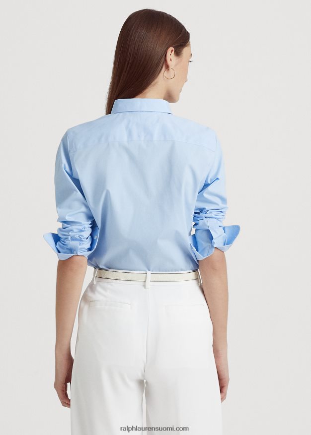 Ralph Lauren naiset helppohoitoinen joustava puuvillapaita 0Z24ZR4233 sininen