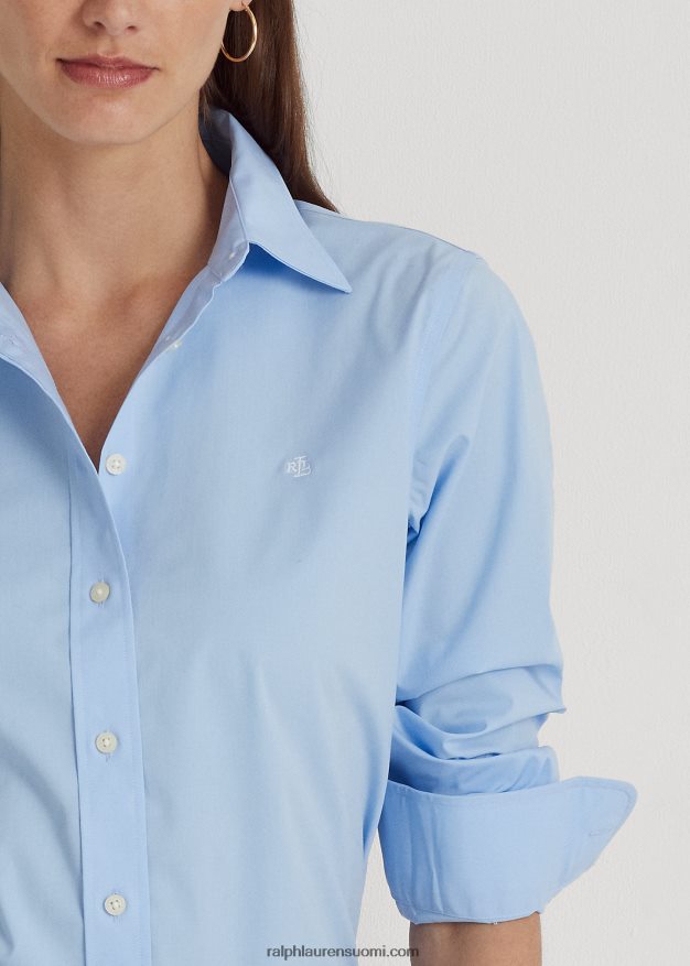 Ralph Lauren naiset helppohoitoinen joustava puuvillapaita 0Z24ZR4233 sininen