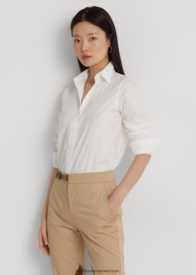 Ralph Lauren naiset helppohoitoinen puuvillapaita 0Z24ZR4482 valkoinen