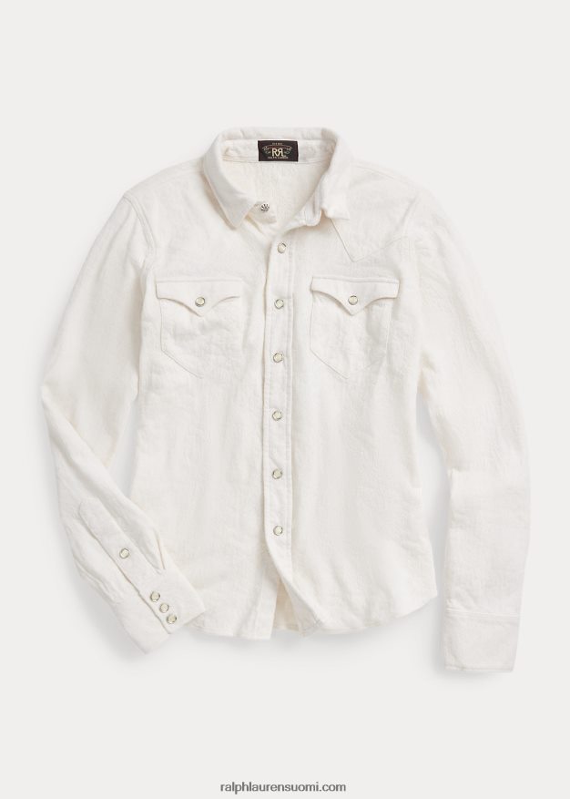 Ralph Lauren naiset jacquard-neulottu länsimainen paita 0Z24ZR3613 tonaalinen kerma