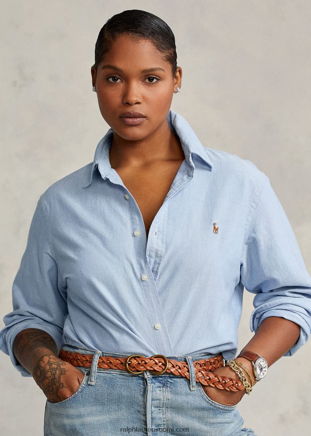 Ralph Lauren naiset klassinen istuva oxford-paita 0Z24ZR3348 sininen hyasintti