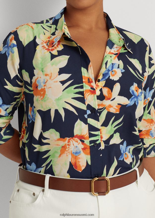 Ralph Lauren naiset kukkainen kreppipaita 0Z24ZR4795