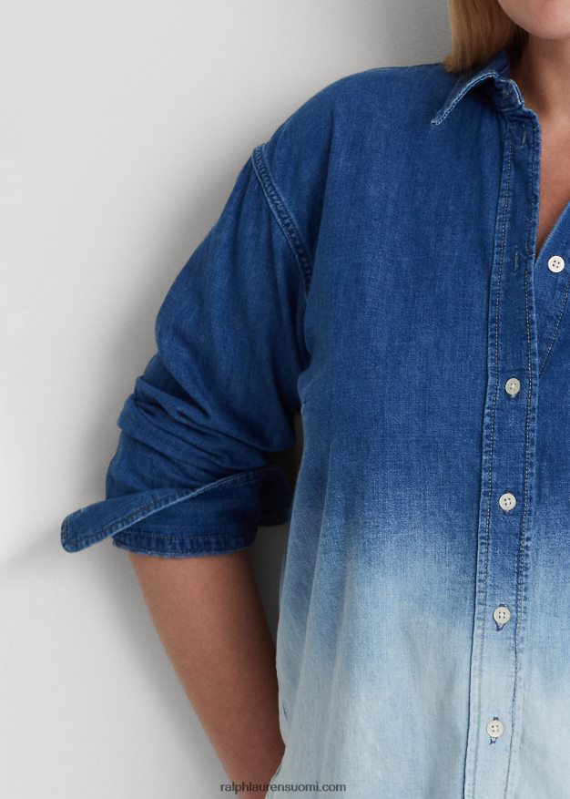 Ralph Lauren naiset ombre chambray paita 0Z24ZR4535 ombre canyon pesu