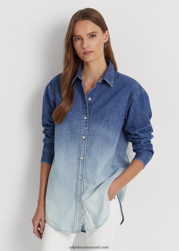 Ralph Lauren naiset ombre chambray paita 0Z24ZR9463 ombre canyon pesu
