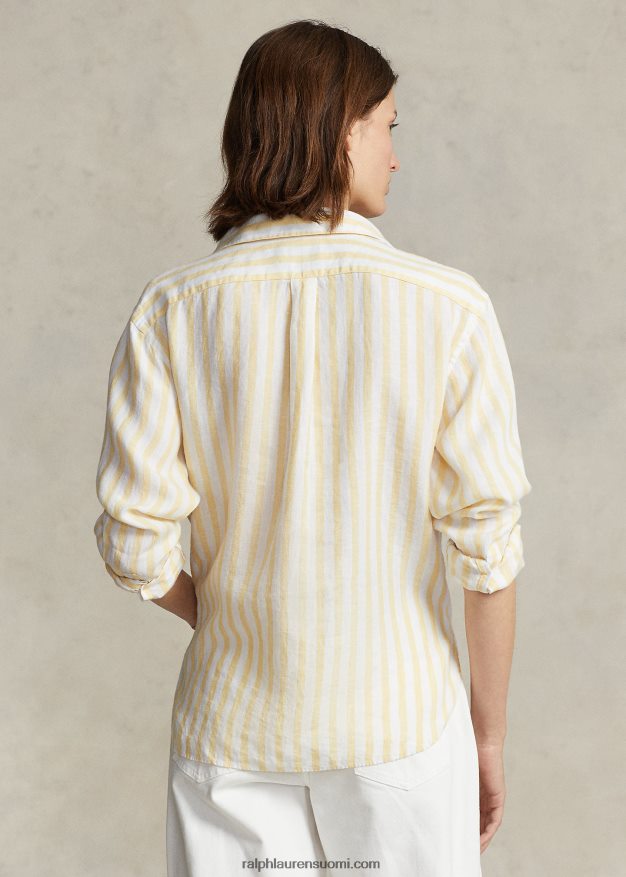 Ralph Lauren naiset oversize raidallinen pellavapaita 0Z24ZR3031 keltainen raita