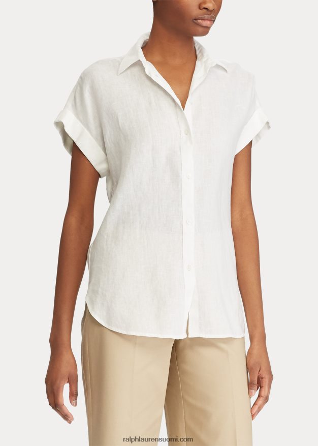 Ralph Lauren naiset pellava dolman-hihainen paita 0Z24ZR3781 valkoinen