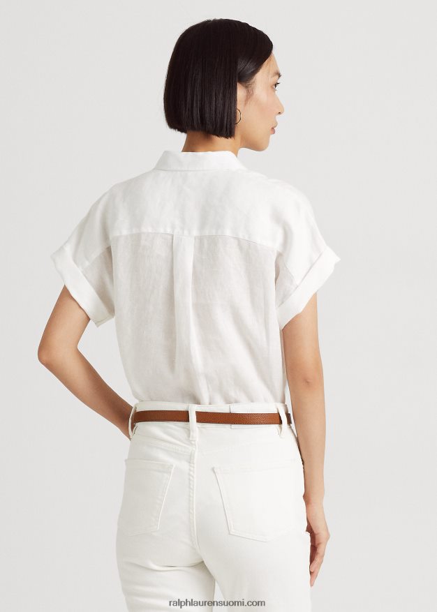 Ralph Lauren naiset pellava dolman-hihainen paita 0Z24ZR3781 valkoinen