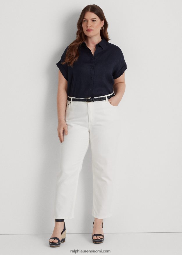 Ralph Lauren naiset pellava dolman-hihainen paita 0Z24ZR4498 laivasto