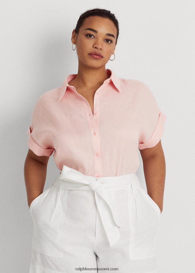 Ralph Lauren naiset pellava dolman-hihainen paita 0Z24ZR4501 vaaleanpunainen