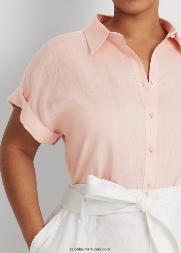 Ralph Lauren naiset pellava dolman-hihainen paita 0Z24ZR4501 vaaleanpunainen