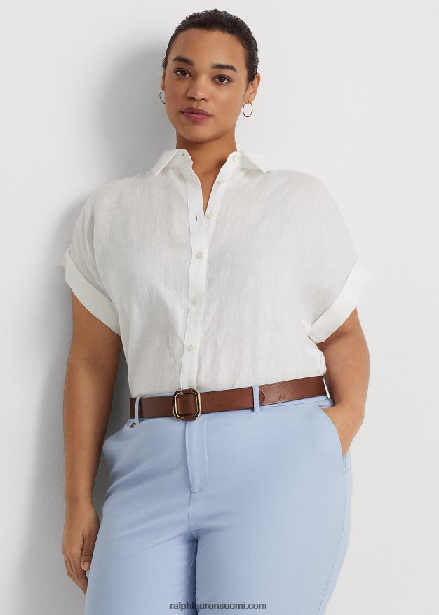 Ralph Lauren naiset pellava dolman-hihainen paita 0Z24ZR9480 valkoinen