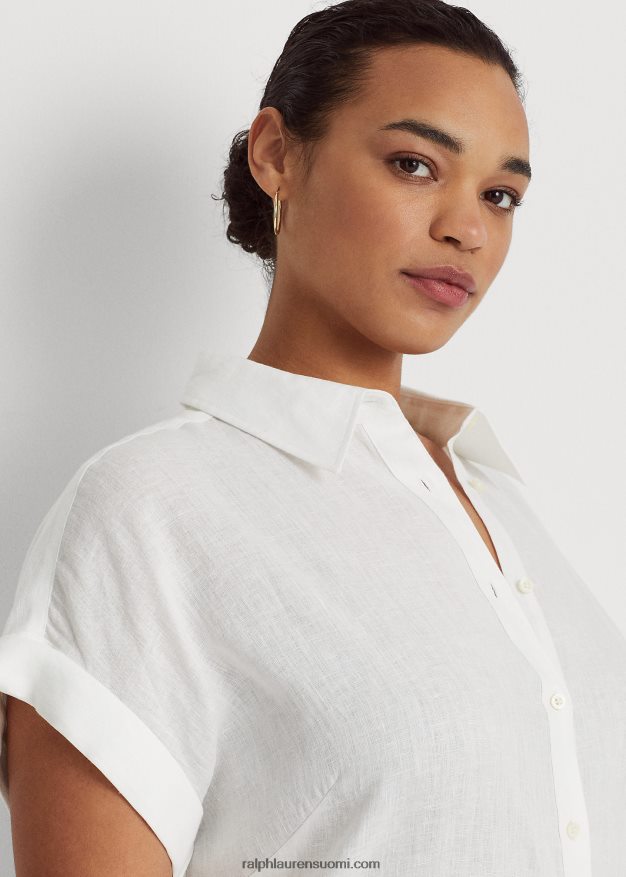Ralph Lauren naiset pellava dolman-hihainen paita 0Z24ZR9480 valkoinen
