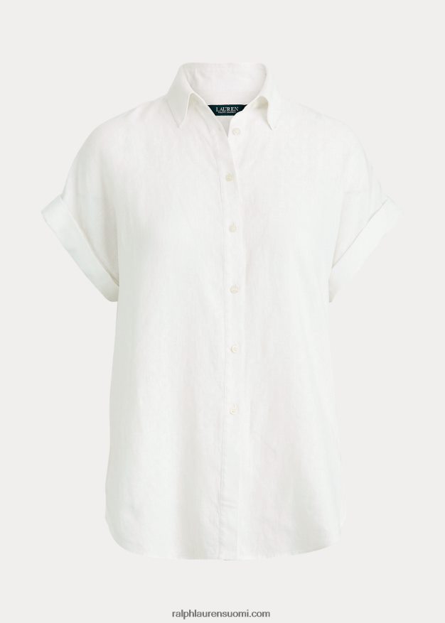 Ralph Lauren naiset pellava lyhythihainen paita 0Z24ZR4285 valkoinen