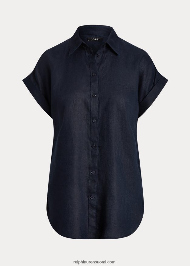 Ralph Lauren naiset pellava lyhythihainen paita 0Z24ZR4286 laivasto