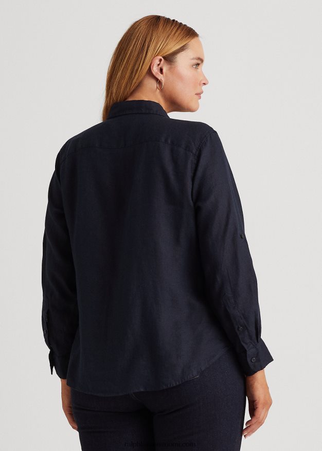 Ralph Lauren naiset pellavarulla tab-hihainen paita 0Z24ZR4643