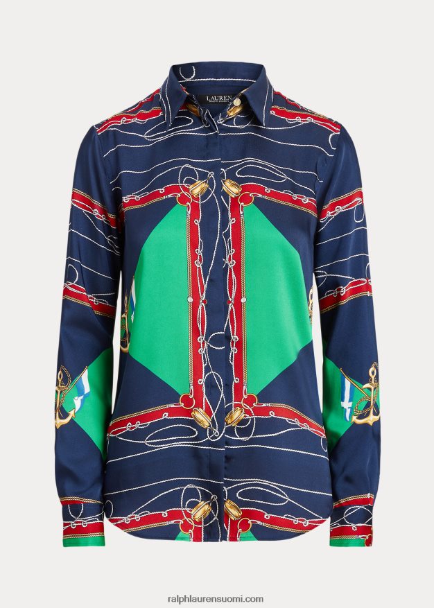 Ralph Lauren naiset printti twill-paita 0Z24ZR4903