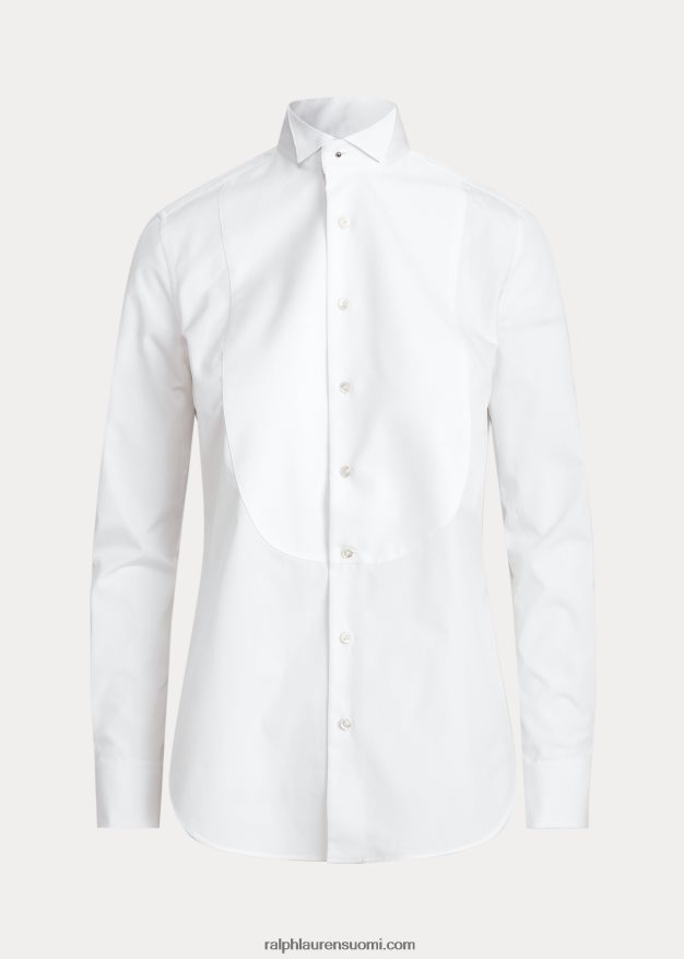 Ralph Lauren naiset puuvillainen leveäkankainen smokkipaita 0Z24ZR3445 valkoinen