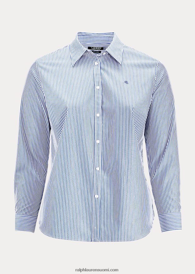 Ralph Lauren naiset puuvillainen oxford paita 0Z24ZR4736 sinivalkoinen