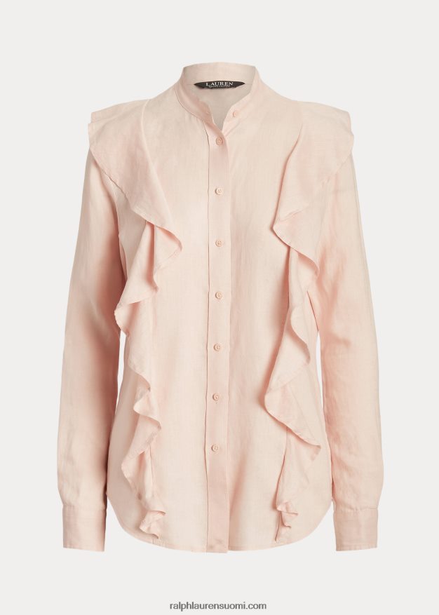 Ralph Lauren naiset röyhelöinen pellavapaita 0Z24ZR4414 vaaleanpunainen