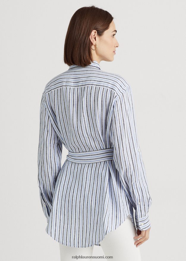 Ralph Lauren naiset raidallinen pellavapaita 0Z24ZR3986 sininen/valkoinen multi
