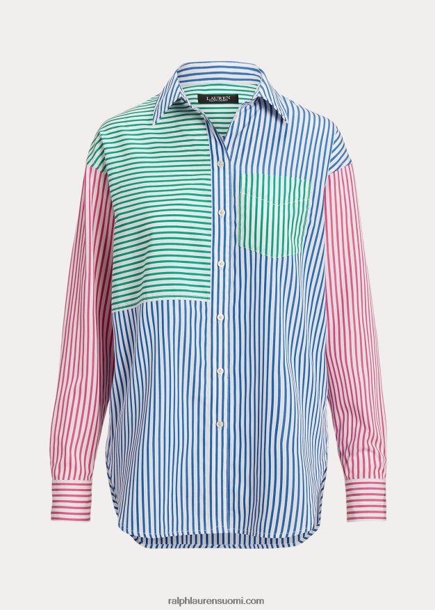 Ralph Lauren naiset raidallinen puuvillakankainen paita 0Z24ZR4348 sininen/valkoinen multi