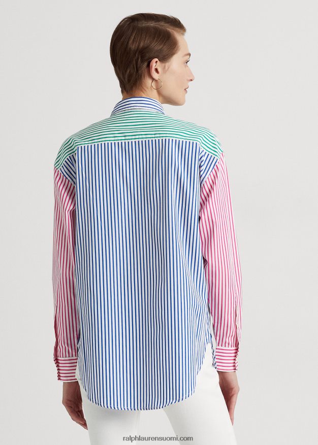 Ralph Lauren naiset raidallinen puuvillakankainen paita 0Z24ZR4348 sininen/valkoinen multi