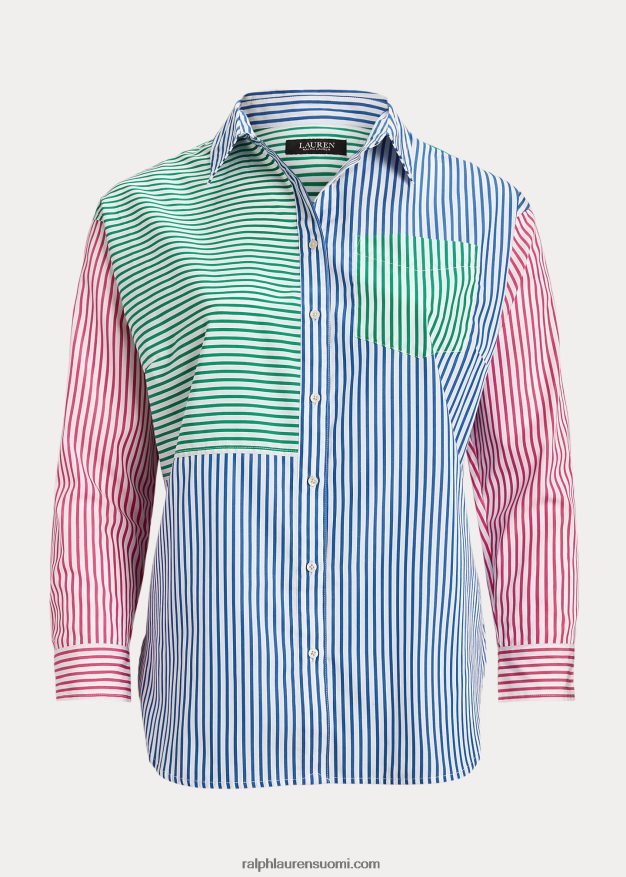 Ralph Lauren naiset raidallinen puuvillakankainen paita 0Z24ZR4566 sininen/valkoinen multi