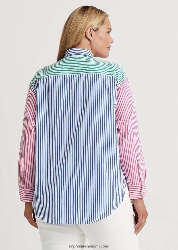 Ralph Lauren naiset raidallinen puuvillakankainen paita 0Z24ZR4566 sininen/valkoinen multi