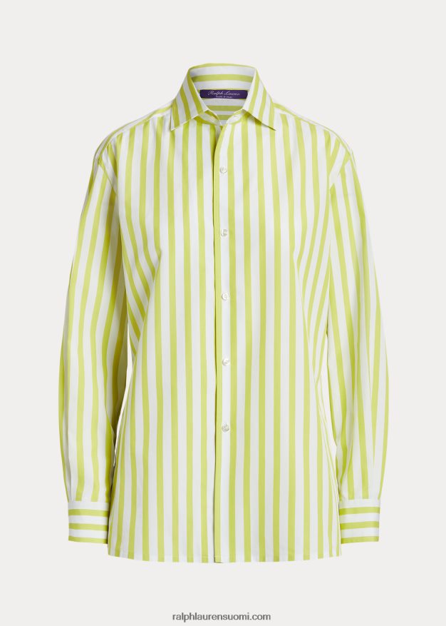 Ralph Lauren naiset raidallinen puuvillapaita 0Z24ZR9340 sitruuna/valkoinen