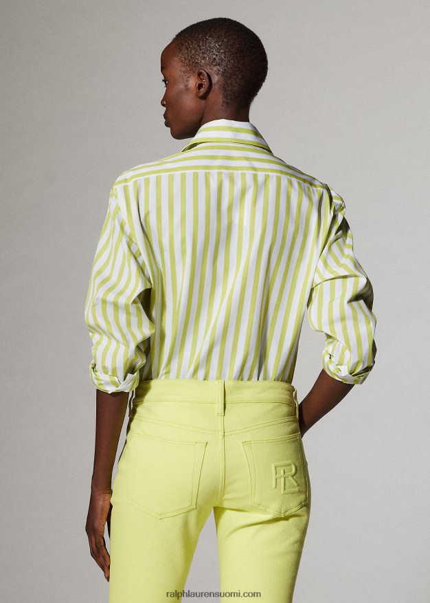 Ralph Lauren naiset raidallinen puuvillapaita 0Z24ZR9340 sitruuna/valkoinen