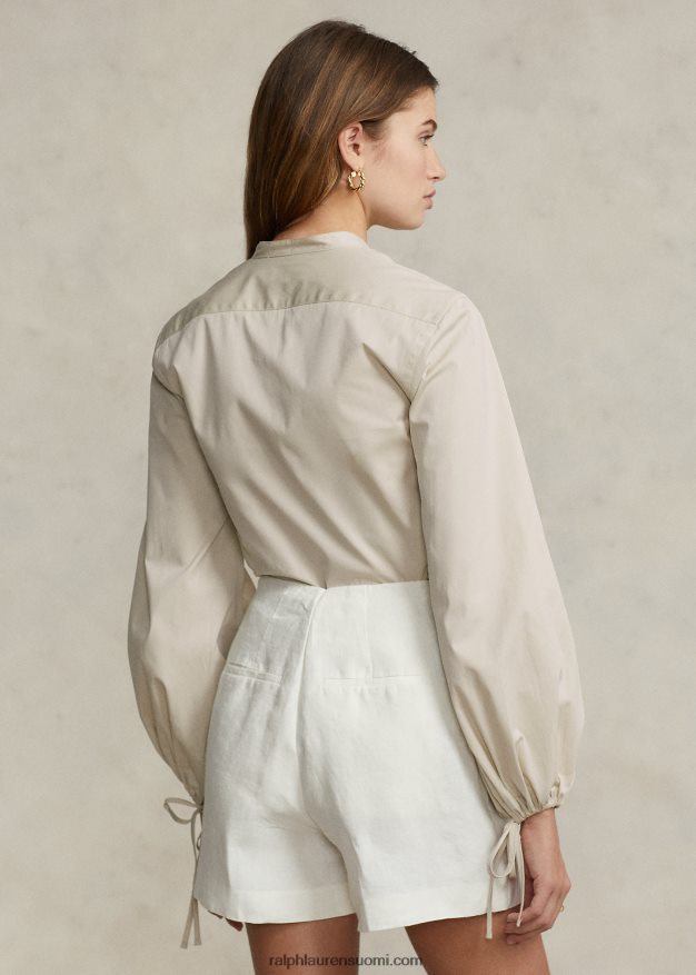 Ralph Lauren naiset rennon istuvuuden puuvillapusero-hihainen paita 0Z24ZR2986 perushiekka