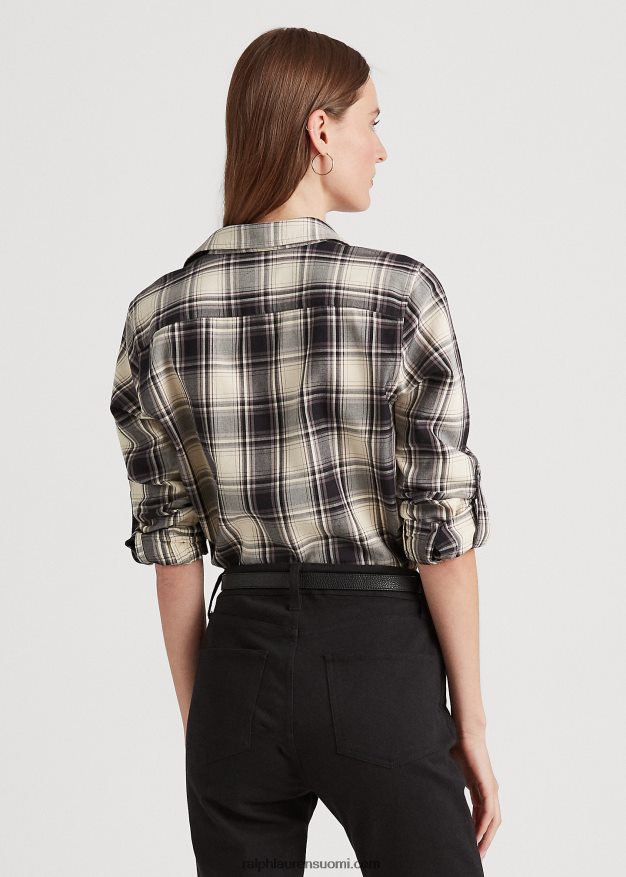 Ralph Lauren naiset ruudullinen puuvillatvillipaita 0Z24ZR9591