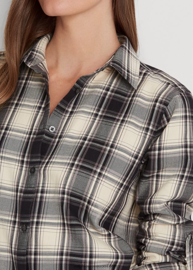 Ralph Lauren naiset ruudullinen puuvillatvillipaita 0Z24ZR9591