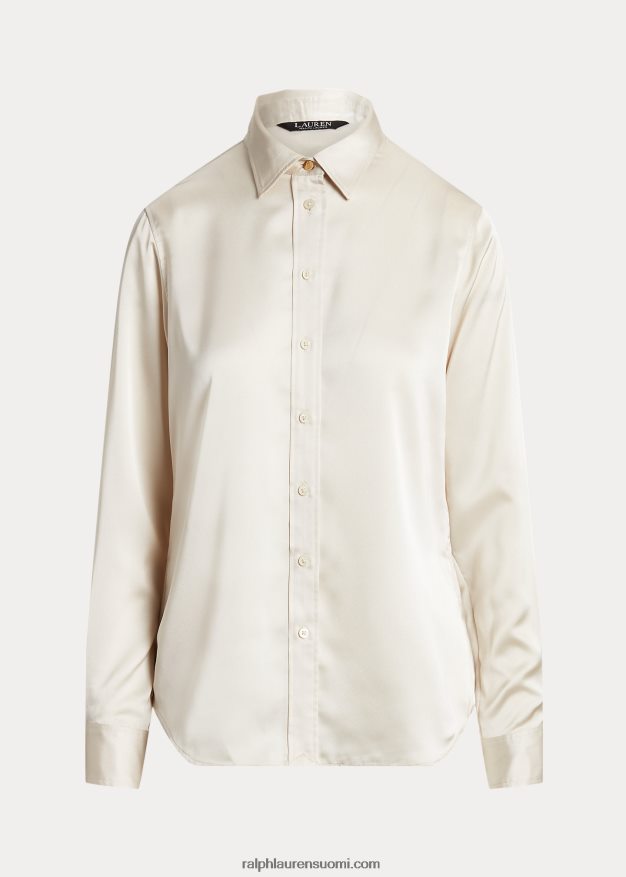 Ralph Lauren naiset satiini charmeuse paita 0Z24ZR3980 mascarpone-kermaa