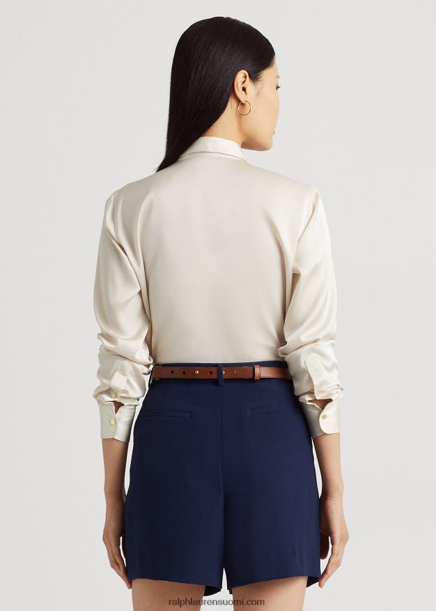 Ralph Lauren naiset satiini charmeuse paita 0Z24ZR3980 mascarpone-kermaa