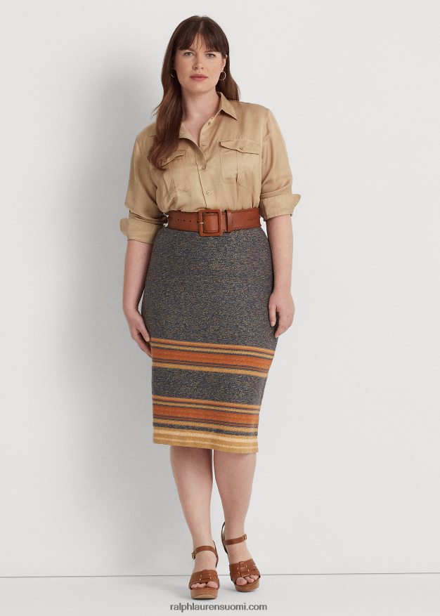 Ralph Lauren naiset satiini shantung paita 0Z24ZR4511 koivunrusketus