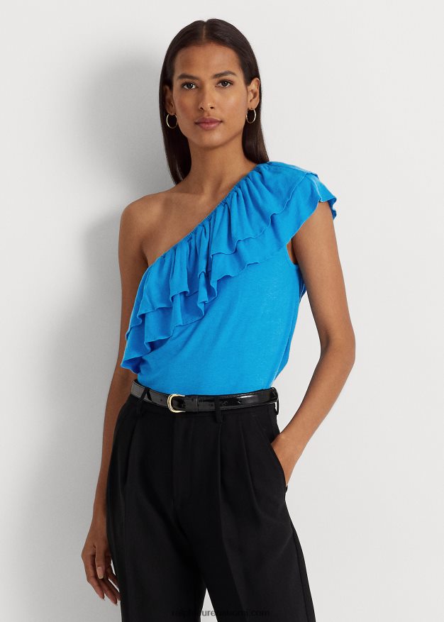 Ralph Lauren naiset jersey toppi olkapäällä 0Z24ZR3877 liekehtivä valtameri