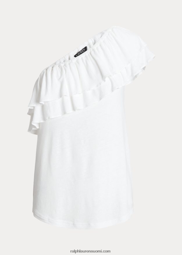 Ralph Lauren naiset jersey toppi olkapäällä 0Z24ZR3878 valkoinen