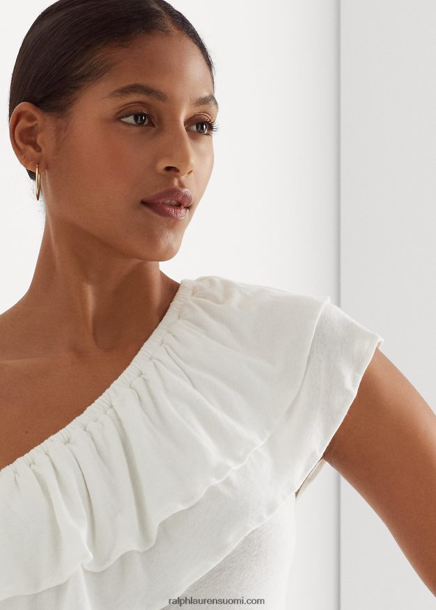 Ralph Lauren naiset jersey toppi olkapäällä 0Z24ZR3878 valkoinen